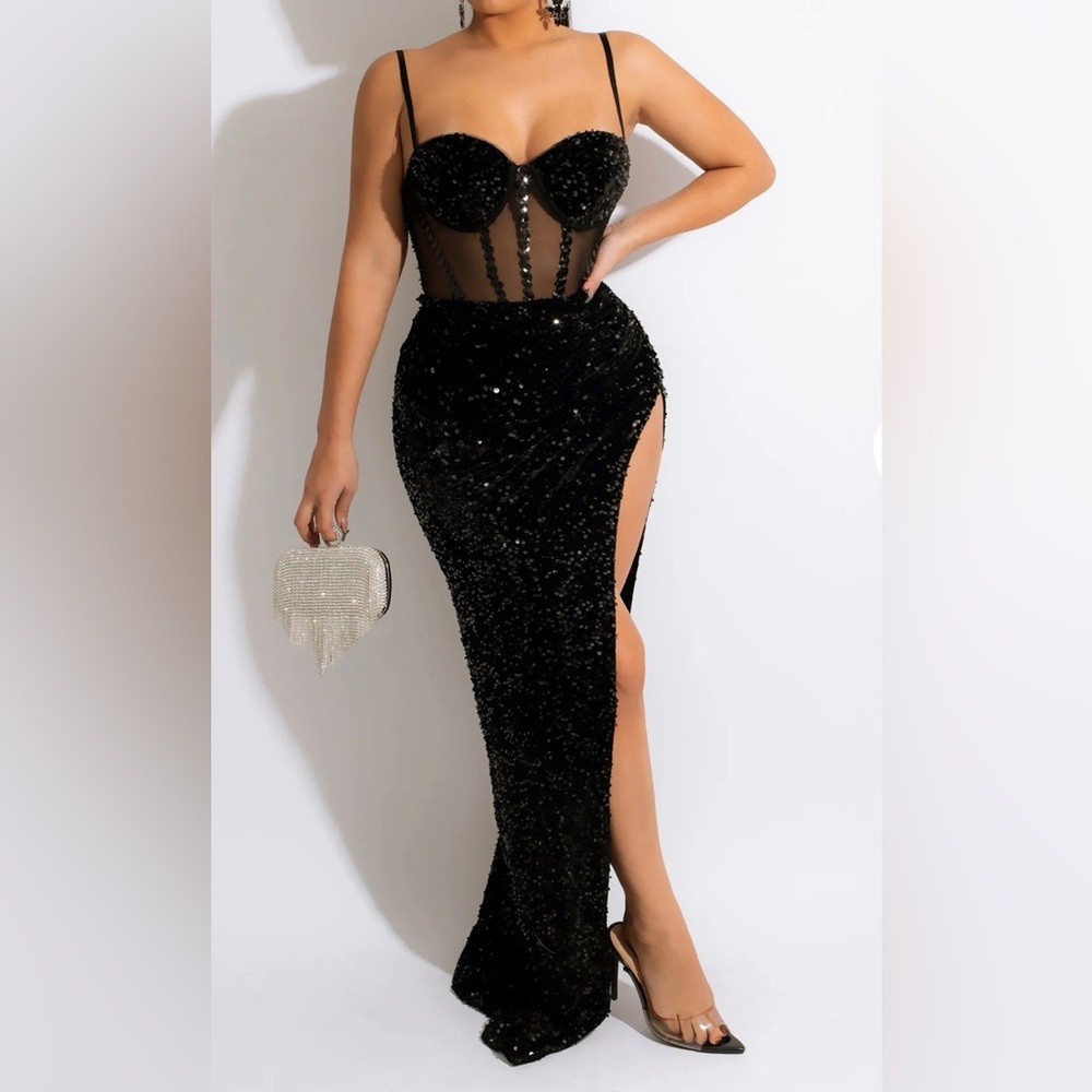 Sequin Gown Red Dress